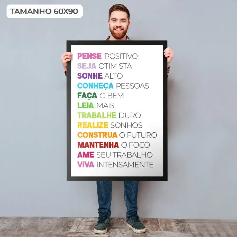 Pense Positivo Quadro Decorativo