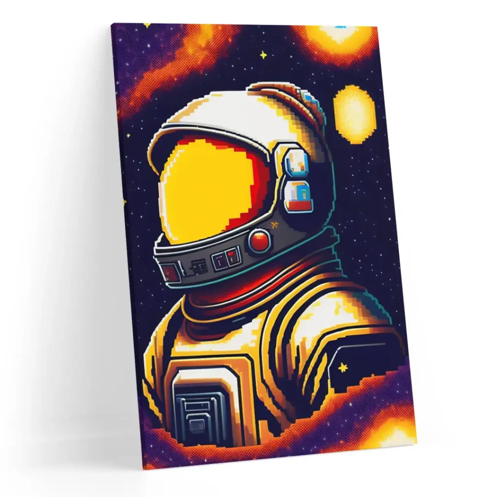Quadro Astronauta Pixel Arte