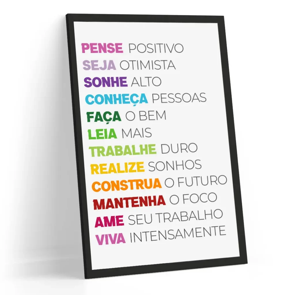 Pense Positivo Quadro Decorativo