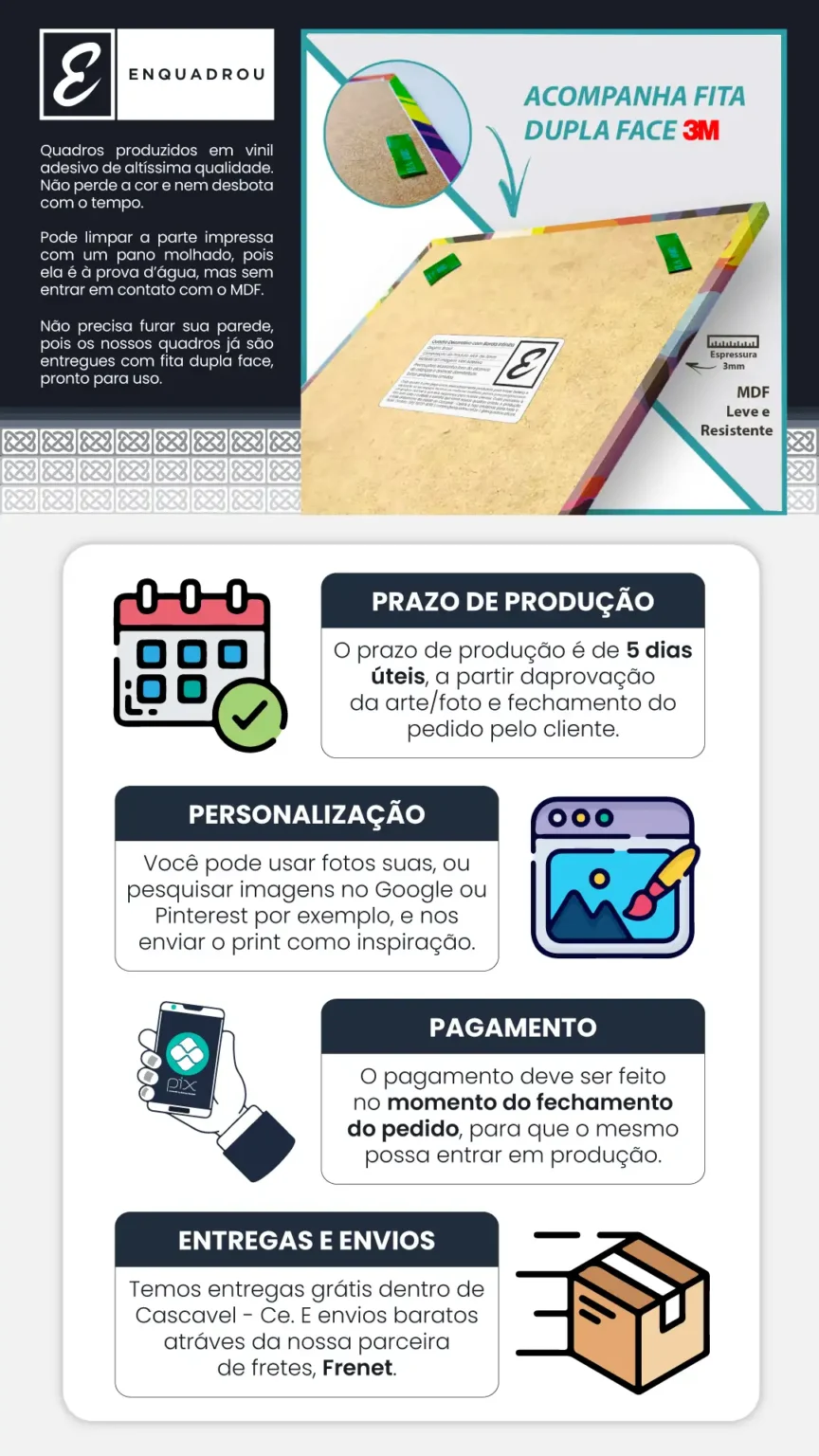 Informações sobre tamanhos - Enquadrou