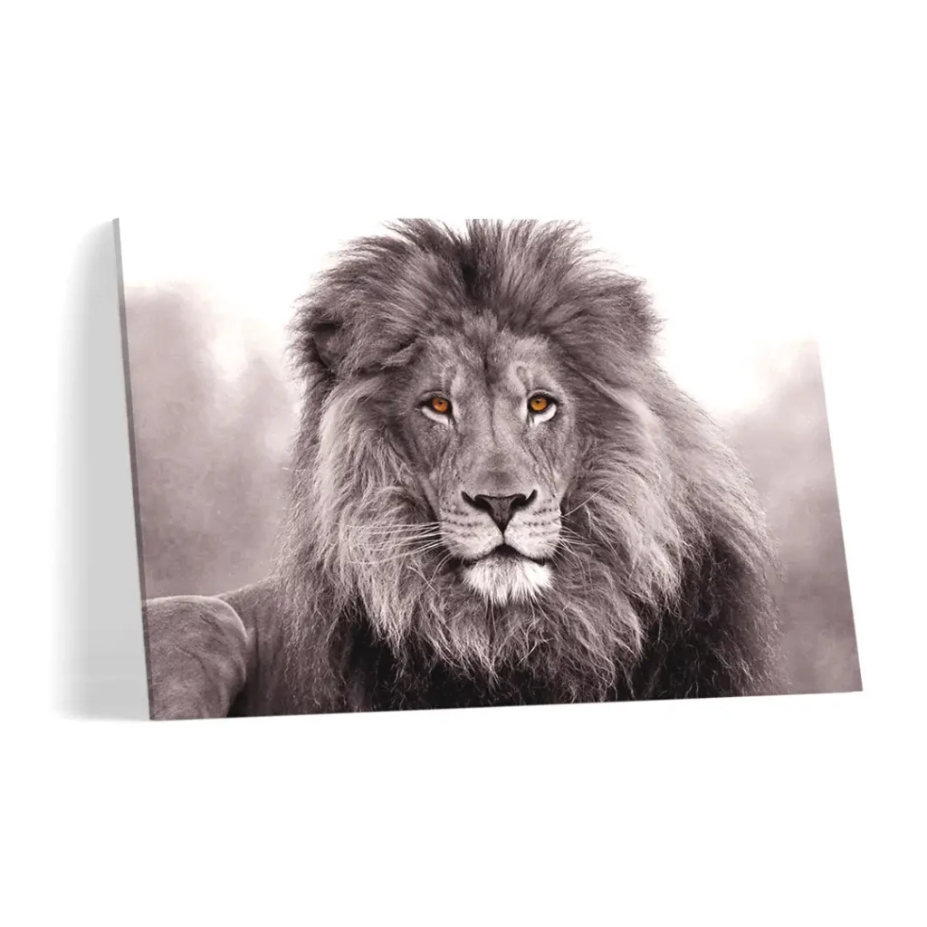 Quadro Decorativo Leão Sépia