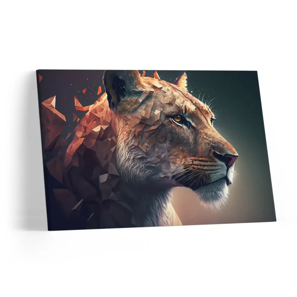 Quadro Decorativo Leoa Abstrata