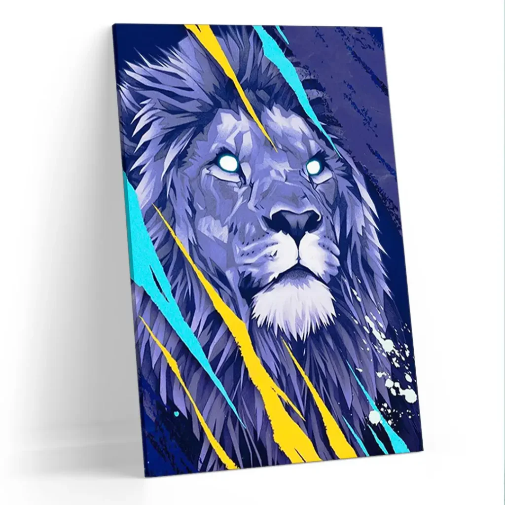 Quadro Leão Blue Light