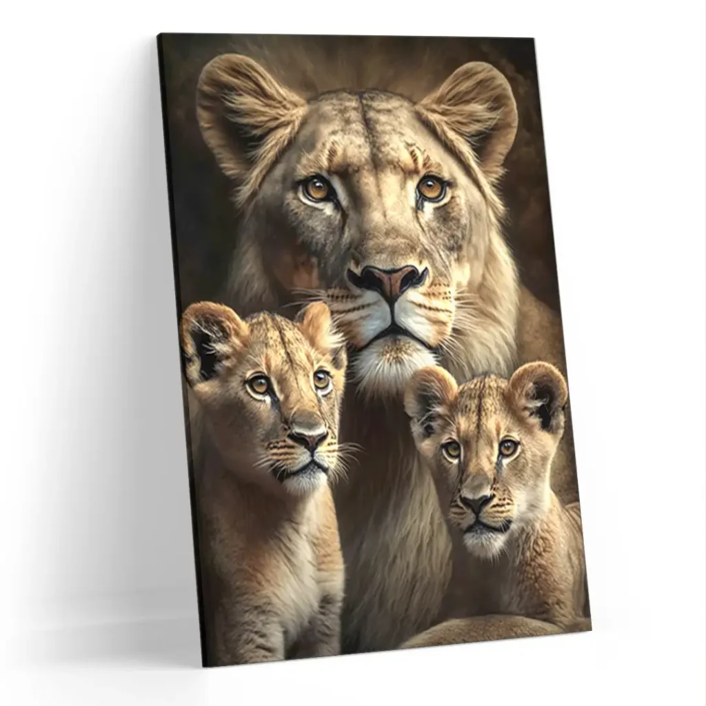 Quadro Leoa e Seus Filhos