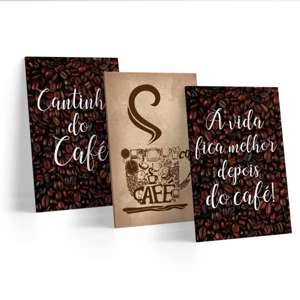 Conjunto de Quadros Cantinho do Café