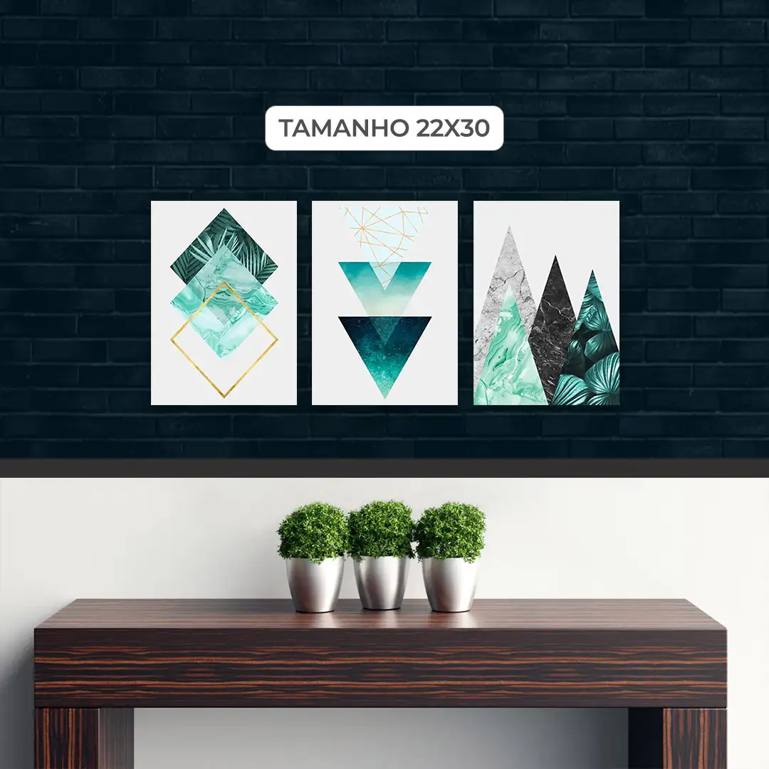 Trio Quadros Decorativos Geométricos 03