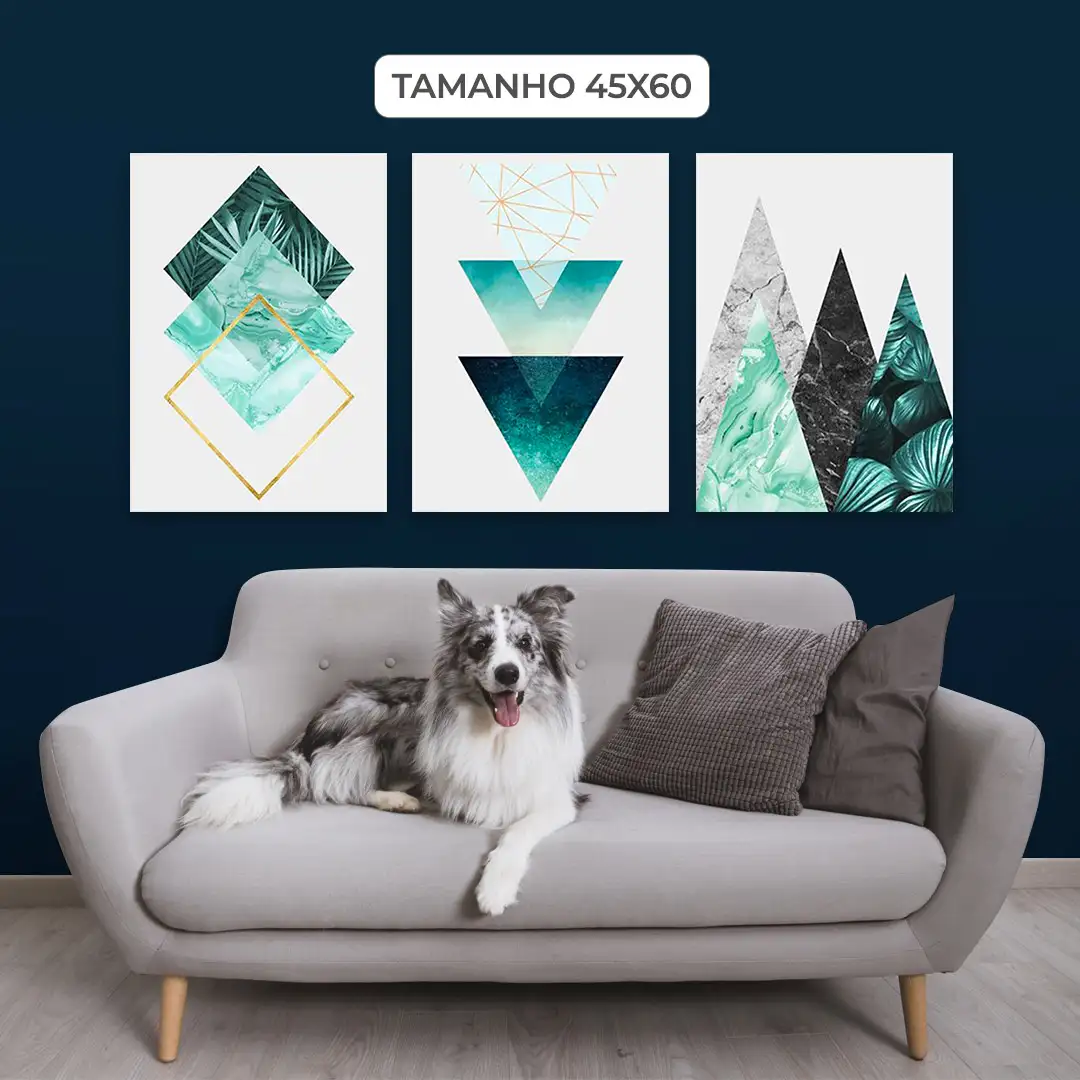 Trio Quadros Decorativos Geométricos 03