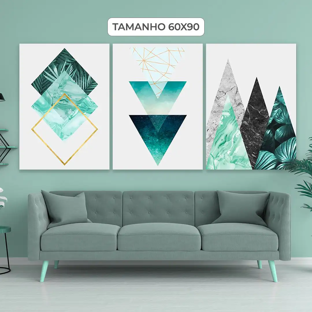 Trio Quadros Decorativos Geométricos 03