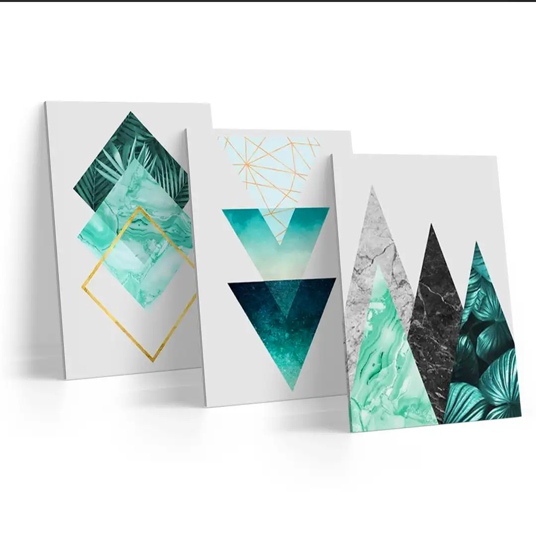 Trio Quadros Decorativos Geométricos 03