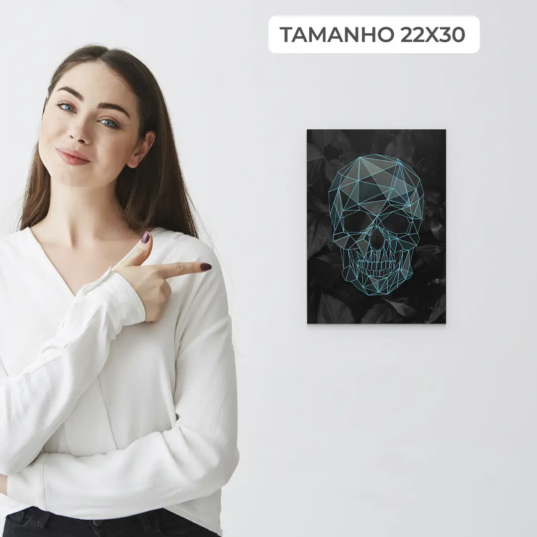 Quadro Decorativo Caveira Neon - Imagem 2