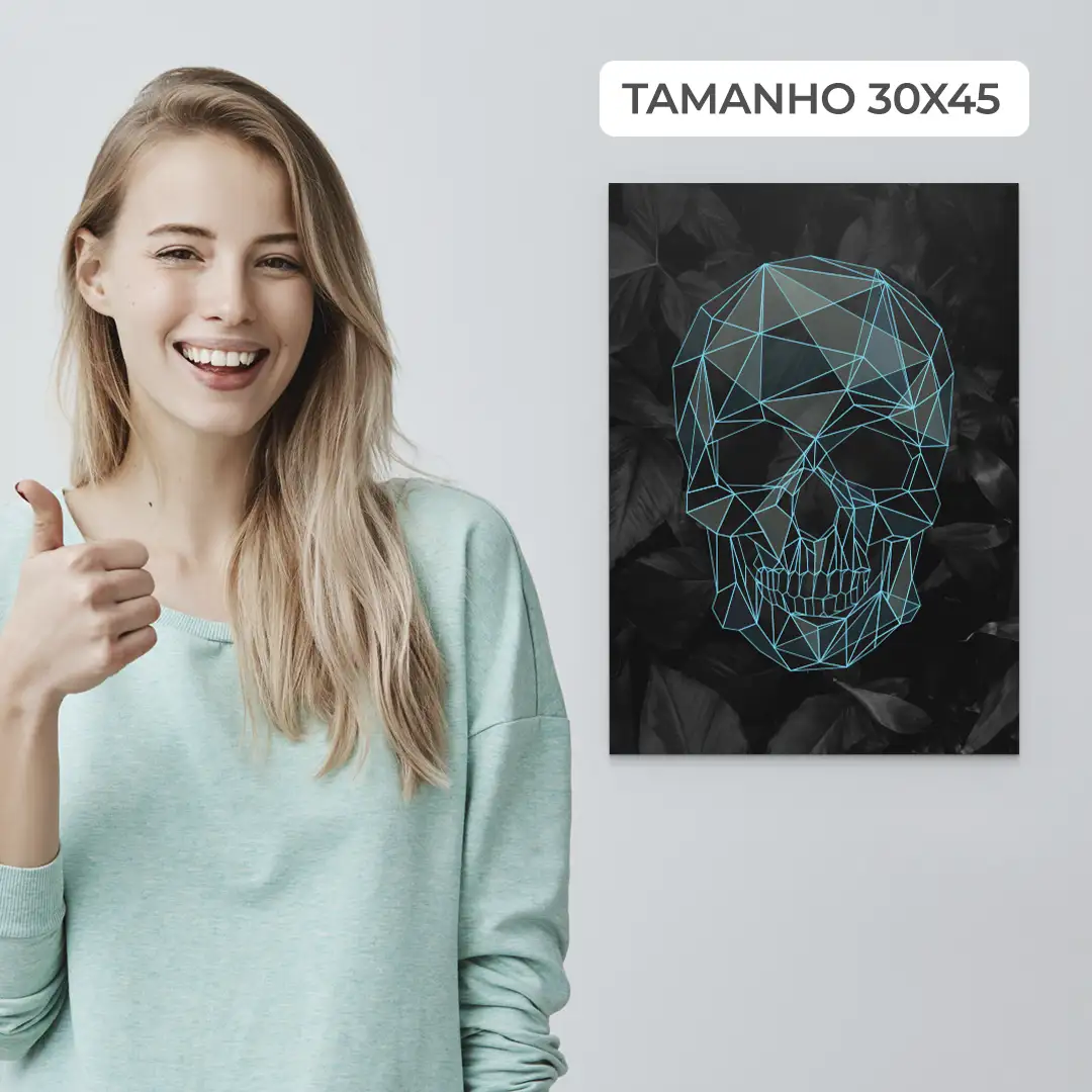 Quadro Decorativo Caveira Neon - Imagem 3