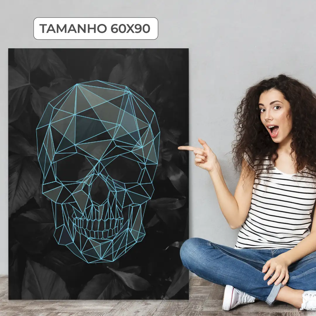 Quadro Decorativo Caveira Neon - Imagem 5
